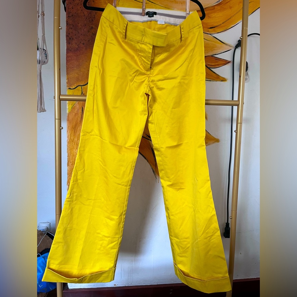 J- Crew Bright Yellow Wide-Leg Pants